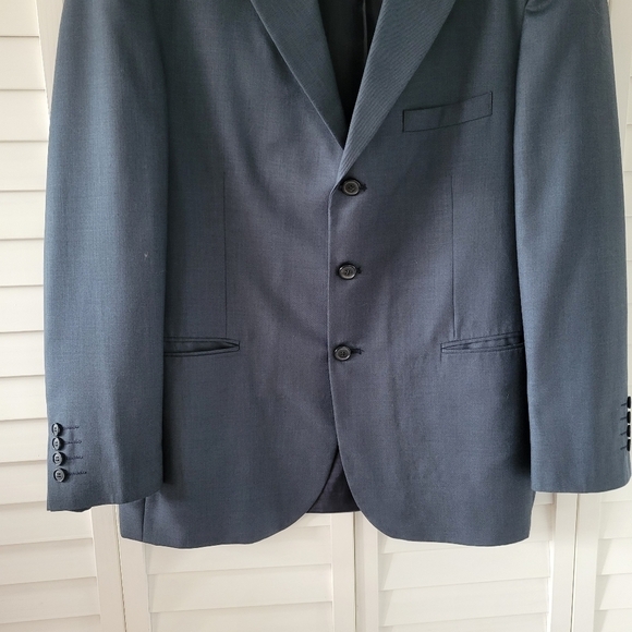 Charcoal 100% Wool Sport Men's Blazer Jacket Size 42R‎ - Picture 2 of 12